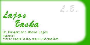 lajos baska business card